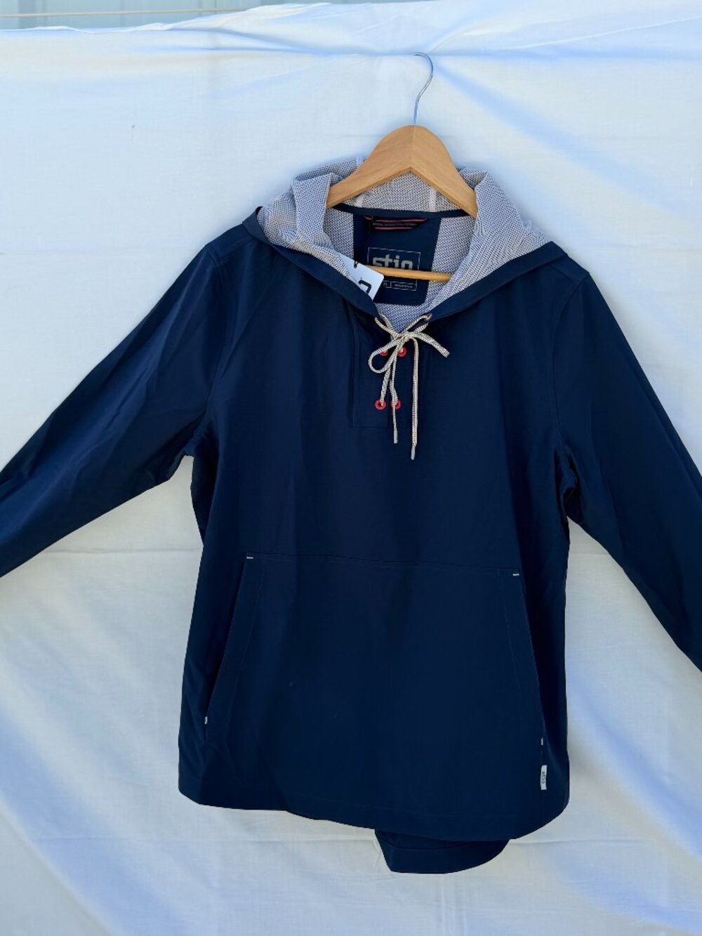 Stio Women's CFS Sun Hoodie XL Navy (Cloud) Blue UPF 50 Pullover NWOT Nautical